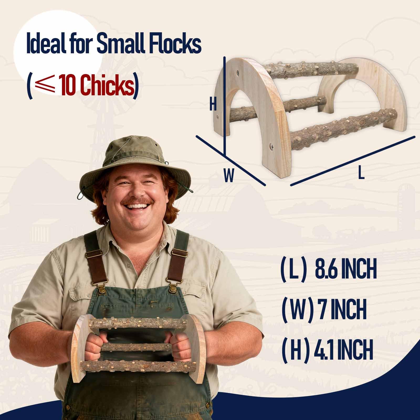 WORLEYX Chick Perch provides vertical enrichment for playful exploration.