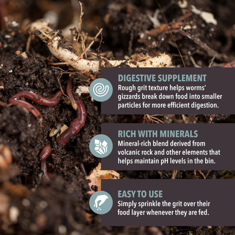 Worm Nerd Arcadia Worm Grit being sprinkled over worm food for easier digestion