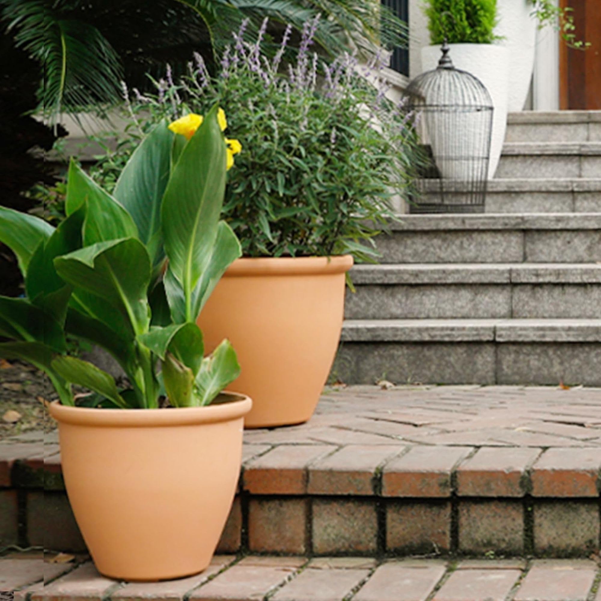 Worth 2-Pack 15-Inch Round Planter top view with spacious planting area