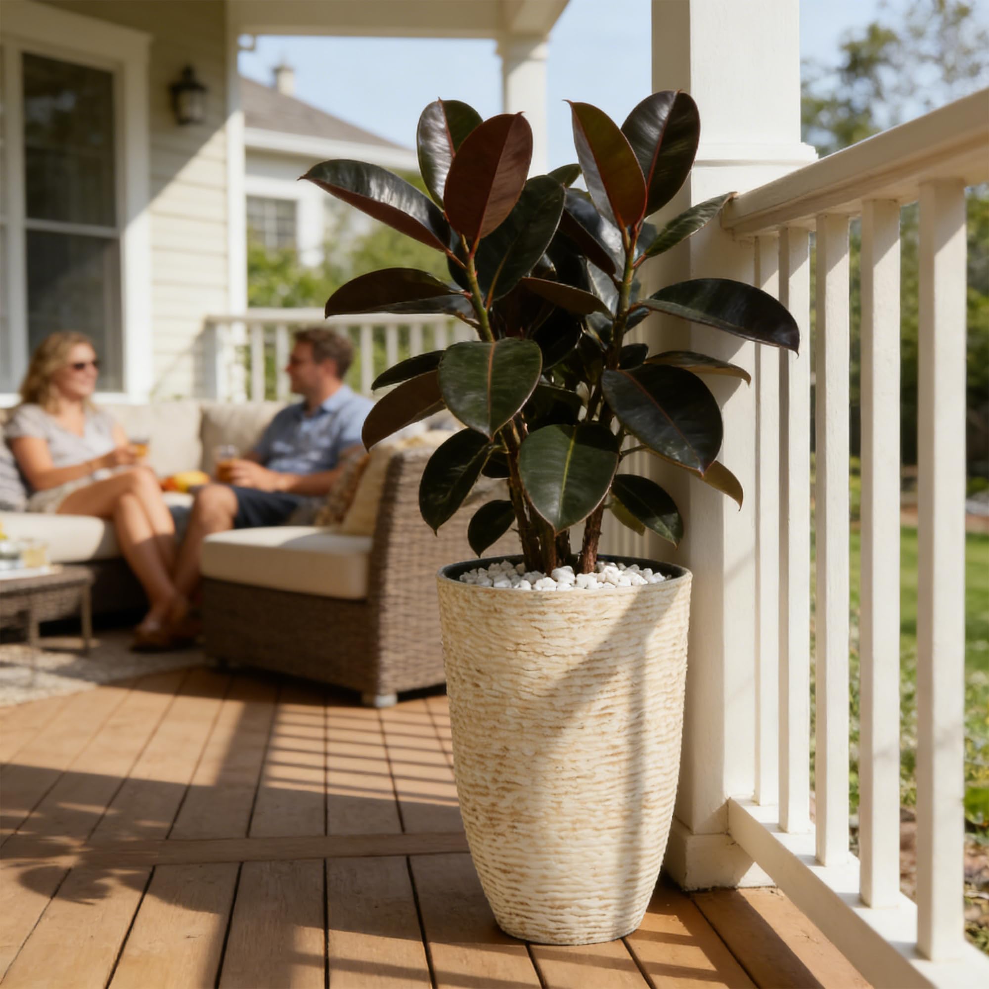Worth 9-Gallon Tall Planter deep-root-space highlights suitability for tall plants.