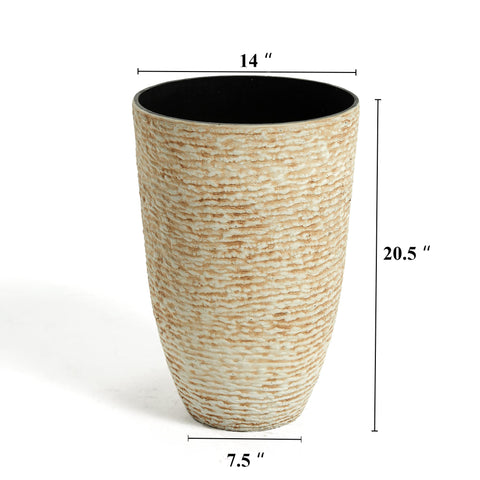 Worth 9-Gallon Tall Planter ideal for indoor and outdoor porches and patios.