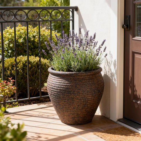 Worth clay-pot-style planter with drainage hole for healthy indoor greenery.