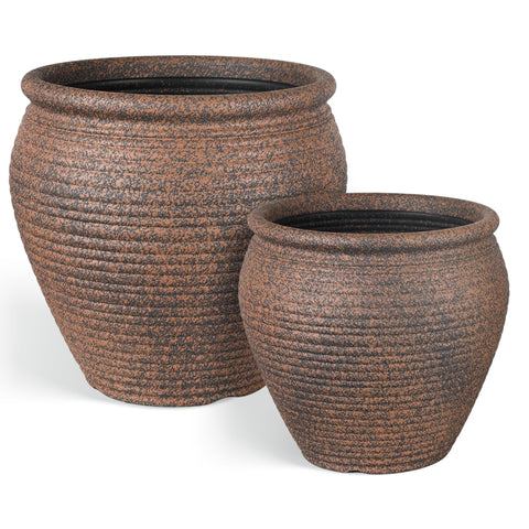 Worth clay-pot-style planter large 17x16 for eye-catching patio displays.