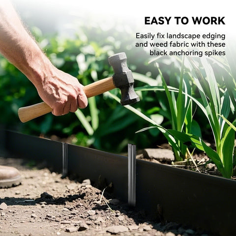 Worth curved-top edging stakes with reinforced ribs for stability