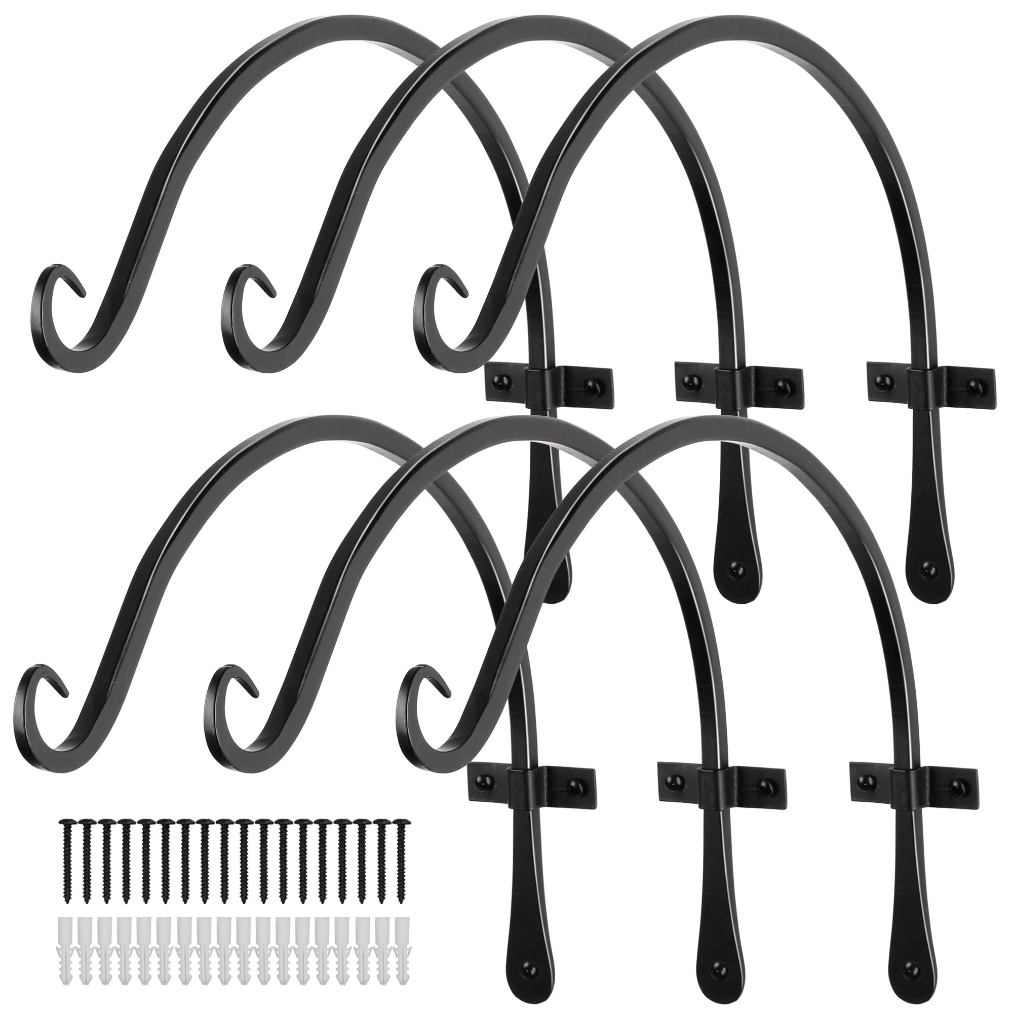 Worth Garden 14-inch plant hanger bracket mounted on wall for sturdy outdoor displays.