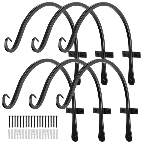 Worth Garden 14-inch plant hanger bracket mounted on wall for sturdy outdoor displays.