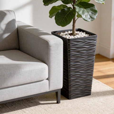 Worth Garden 2-Pack black tall planter, easy repositioning to suit layouts