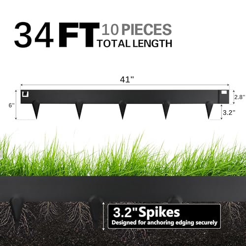 Worth Garden 34ft edging kit installed along lawn and flower bed boundaries.