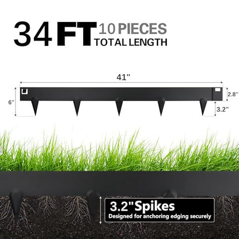 Worth Garden 34ft edging kit installed along lawn and flower bed boundaries.