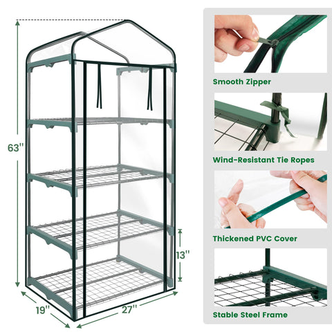 Worth Garden 4 Tier Mini Greenhouse folded for storage demonstrates compactness