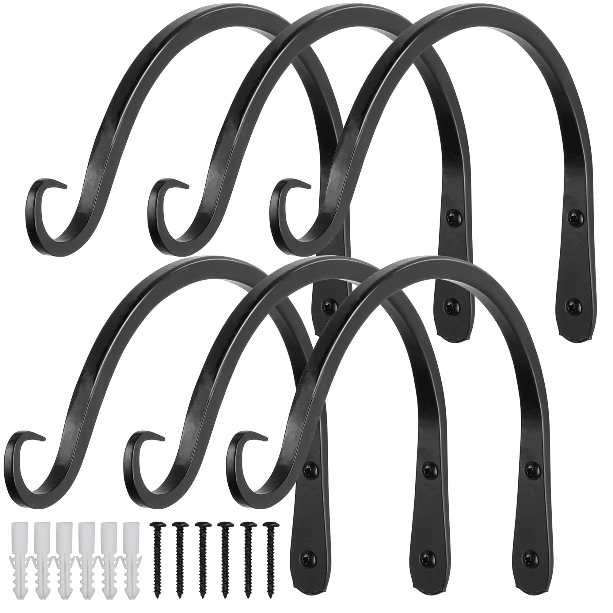 Worth Garden 8-inch plant hanger bracket mounted on wall for sturdy outdoor use.