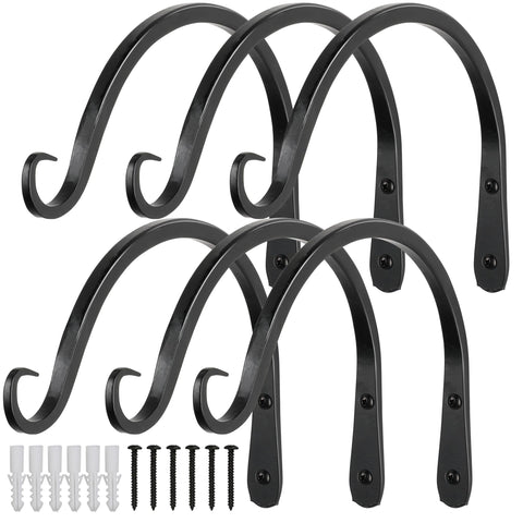 Worth Garden 8-inch plant hanger bracket mounted on wall for sturdy outdoor use.