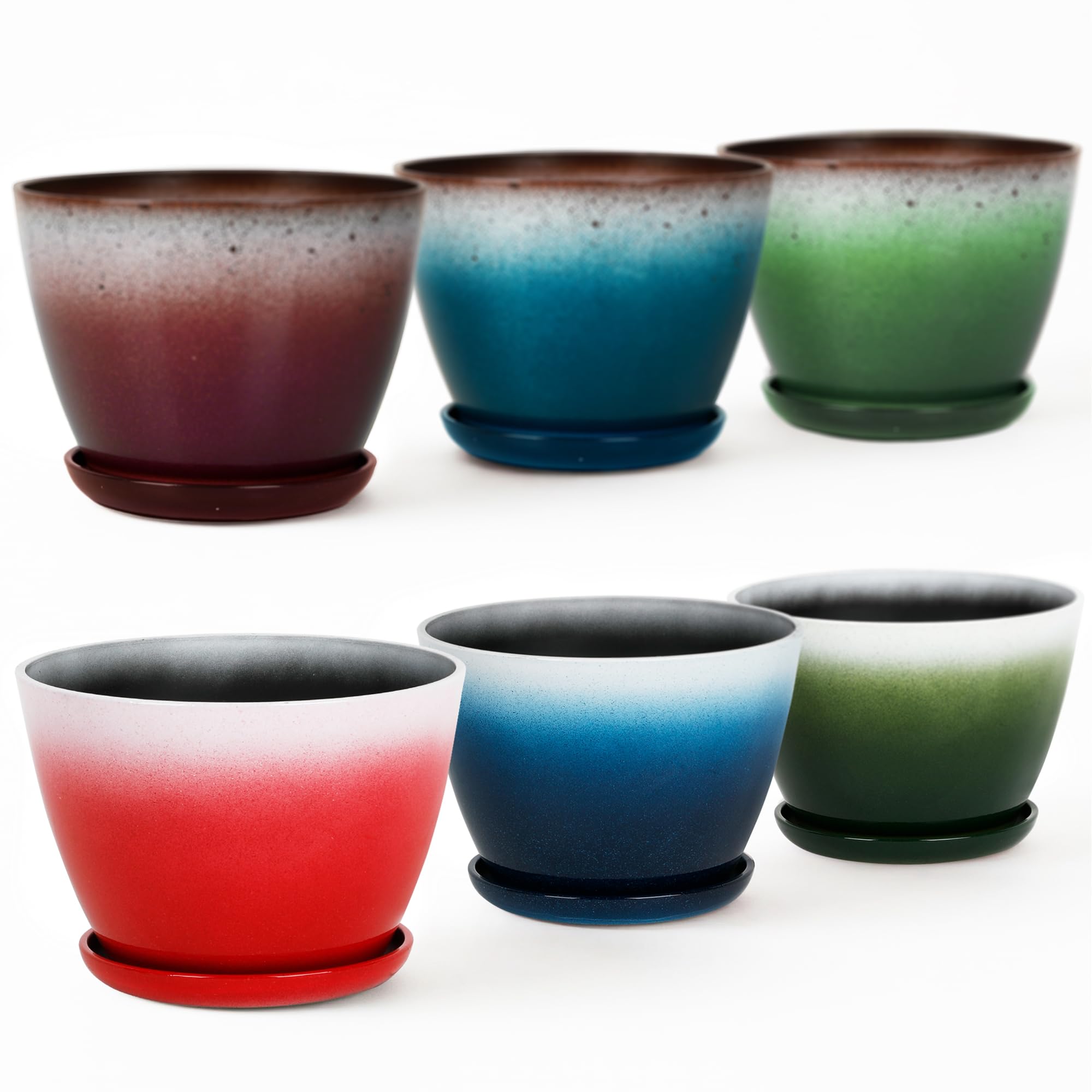 Worth Garden 8-inch plastic pot set with drainage holes for healthy roots.