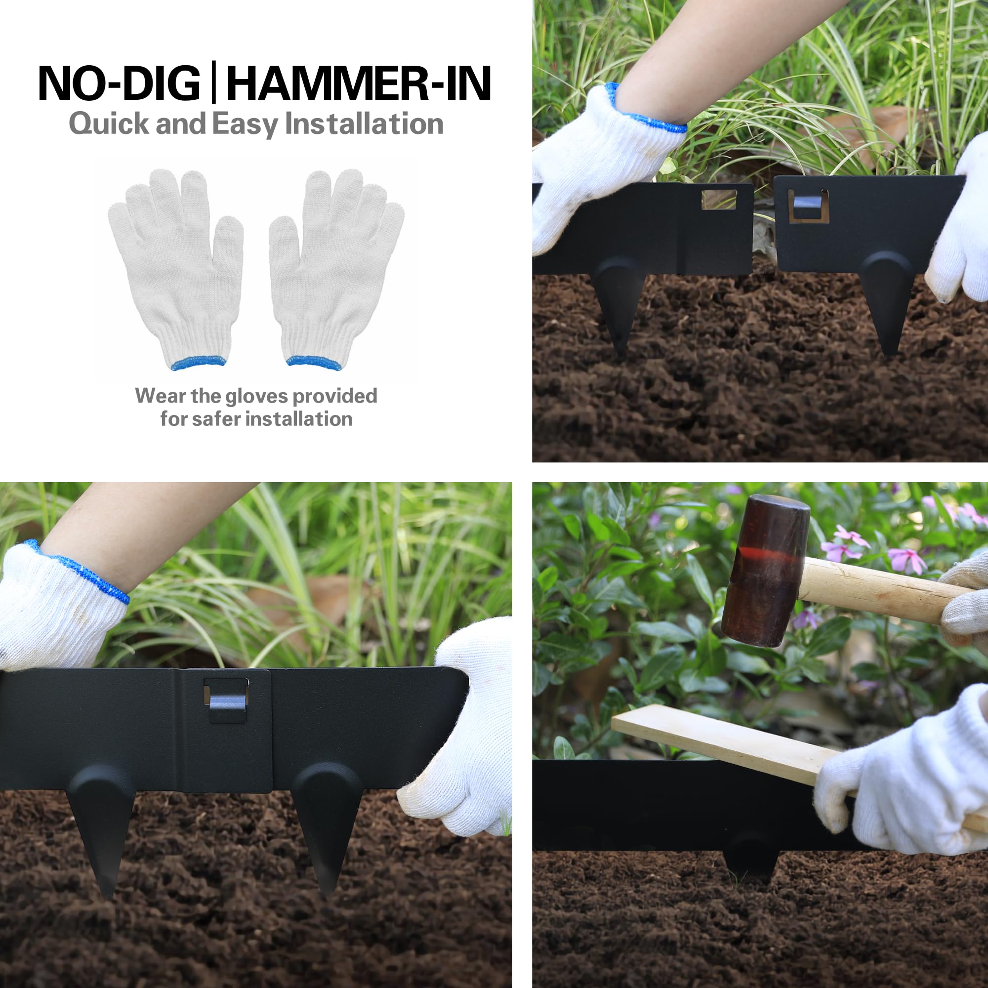 Worth Garden backyard landscape edge application showcases clean, durable garden borders.