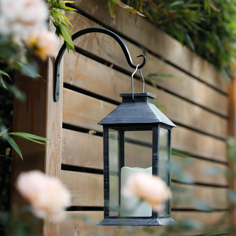 Worth Garden black powder-coated wall hooks resist rust for long-lasting outdoor use.