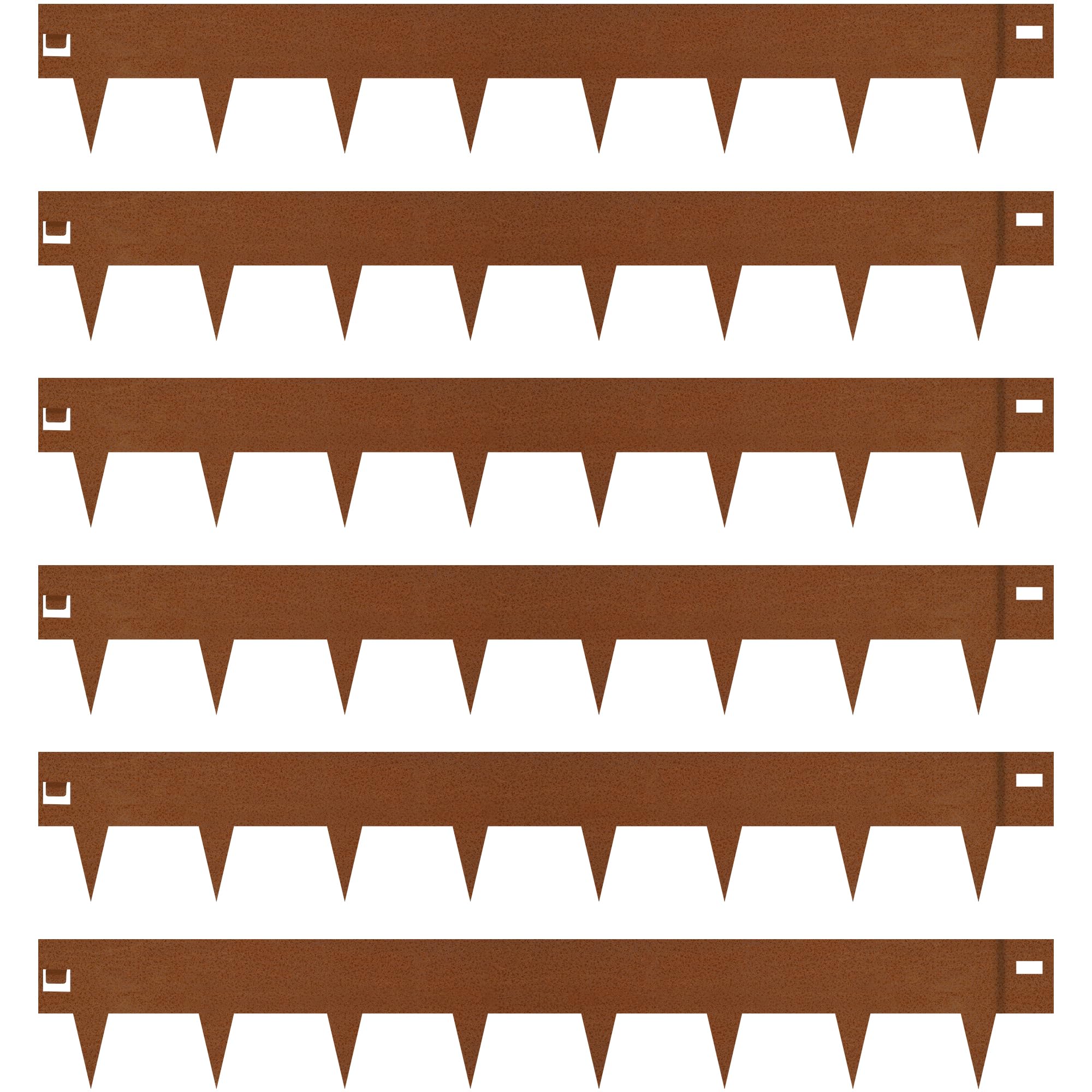 Worth Garden 6-pack edging in corten steel creates durable borders with rustic patina.