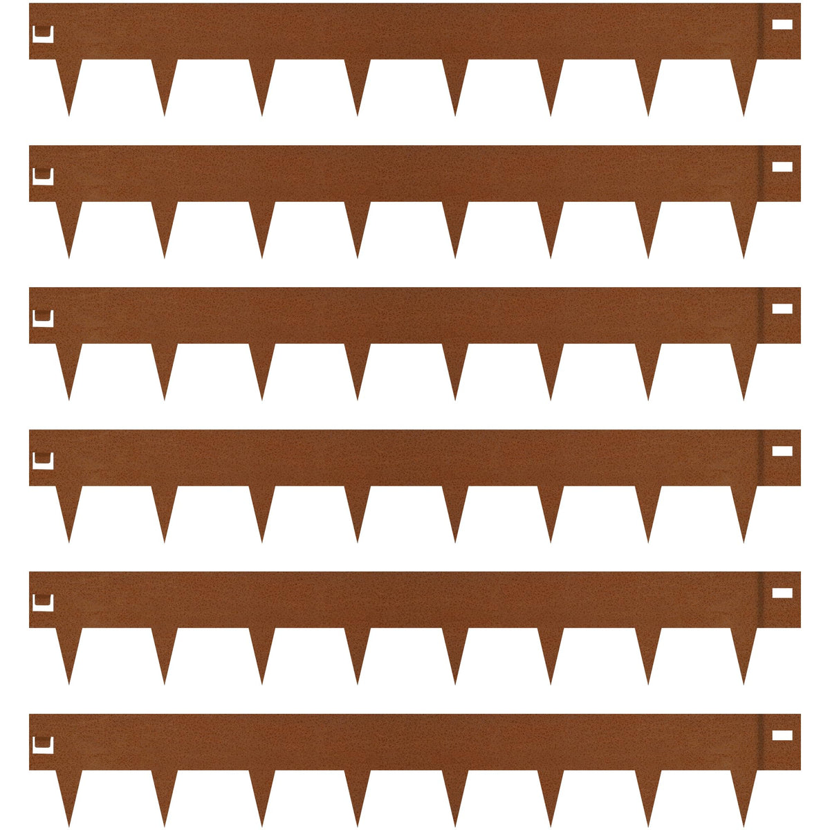 Worth Garden 6-pack edging in corten steel creates durable borders with rustic patina.