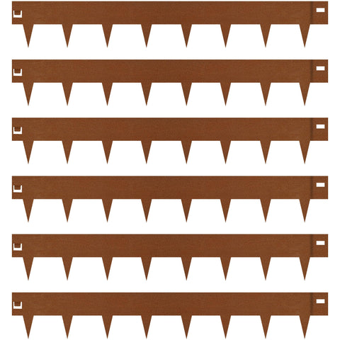 Worth Garden 6-pack edging in corten steel creates durable borders with rustic patina.