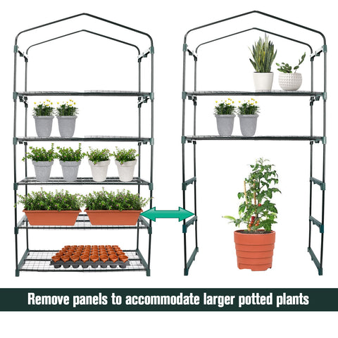 Worth Garden five-tier shelves maximizing vertical space for pots and trays