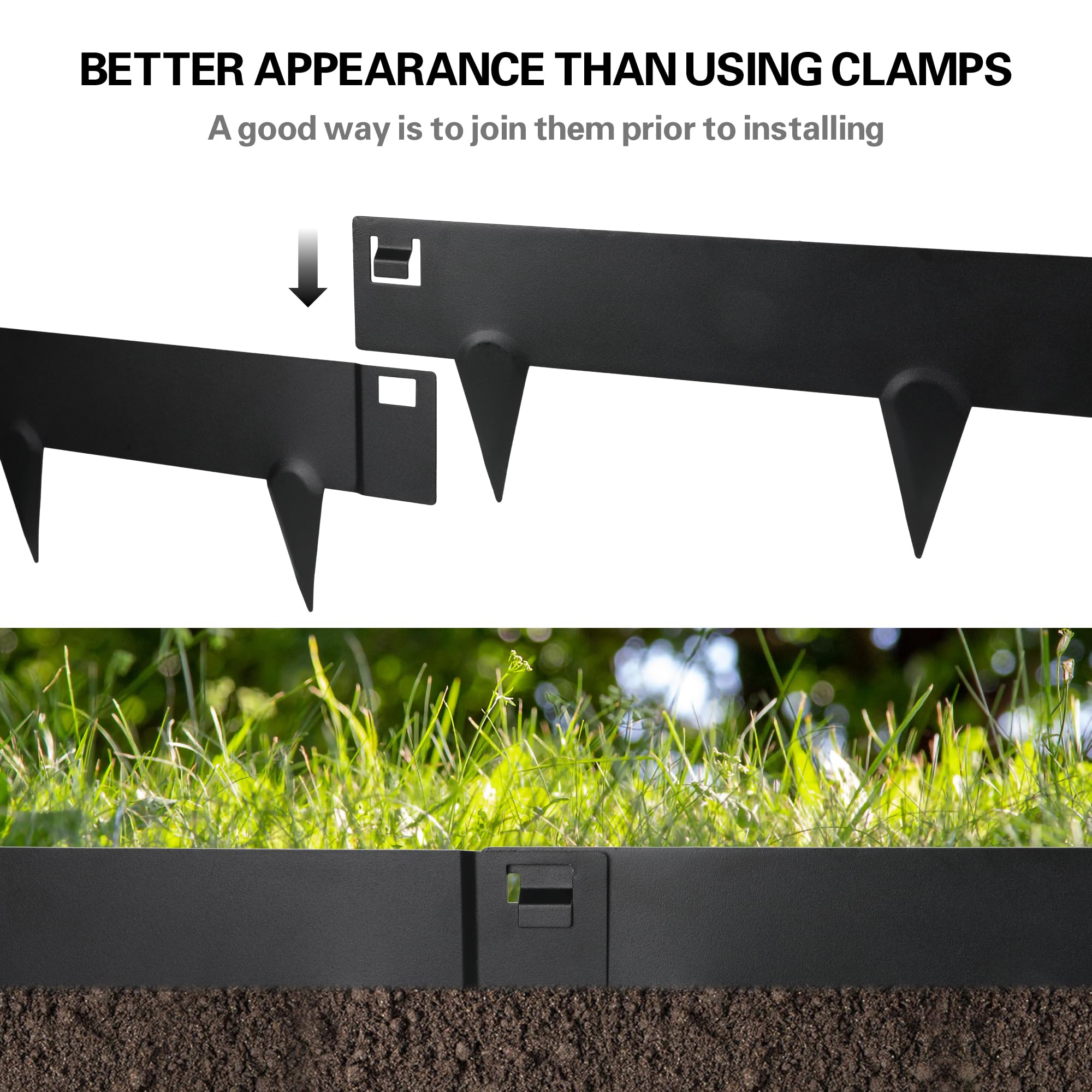 Worth Garden galvanized steel edging resists weather to keep borders sharp.
