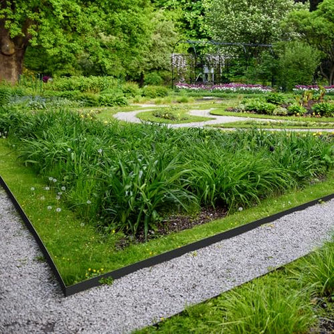 Worth Garden galvanized steel finish resists wear and rain for long-lasting borders.