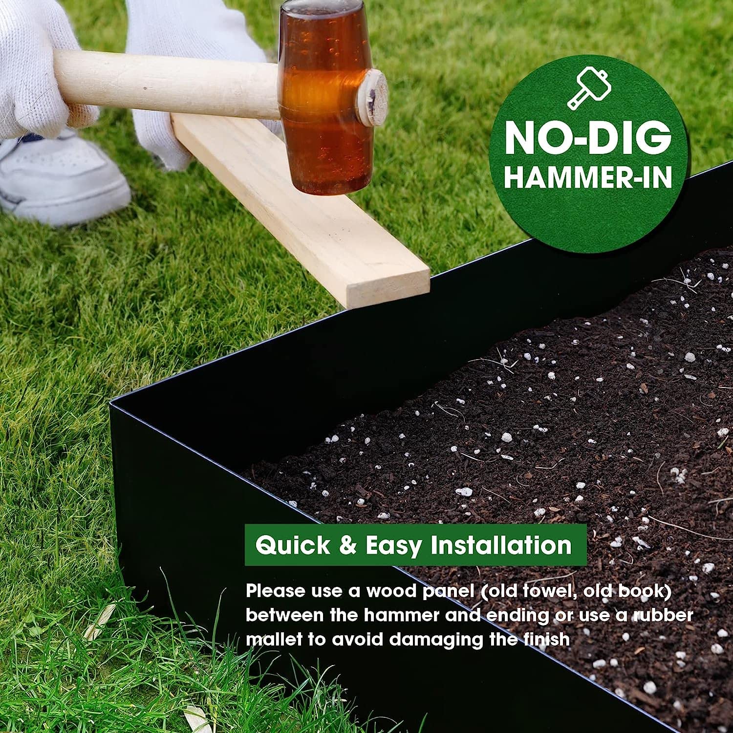 Worth Garden hammer-in installation enables quick, tool-friendly border setup.