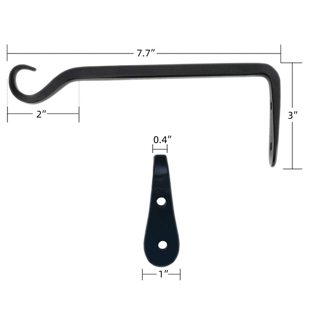 Worth Garden heavy-duty wall hook in black coating supports bird feeders securely.