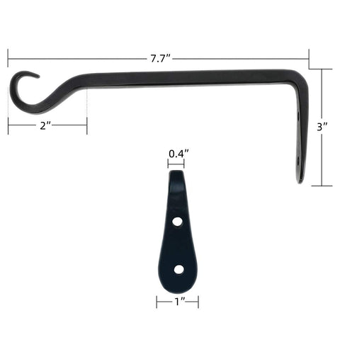 Worth Garden heavy-duty wall hook in black coating supports bird feeders securely.