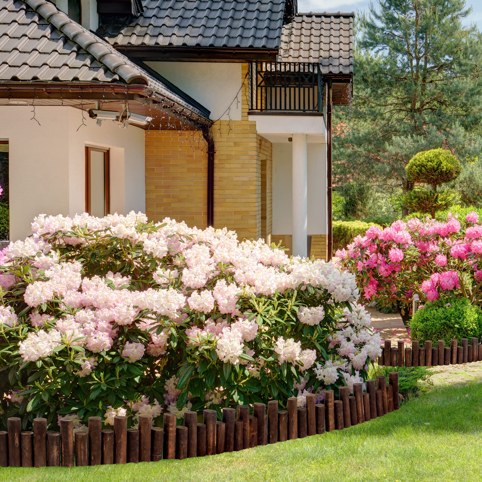 Worth Garden log rolls edging heavy-duty border provides lasting garden definition.