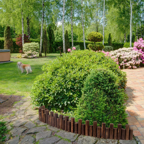 Worth Garden log rolls edging no-dig install keeps lawns neat.