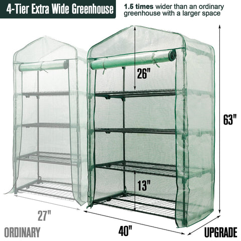 Worth Garden four-tier shelves close-up, sturdy and rust-resistant, supporting multiple small plants.
