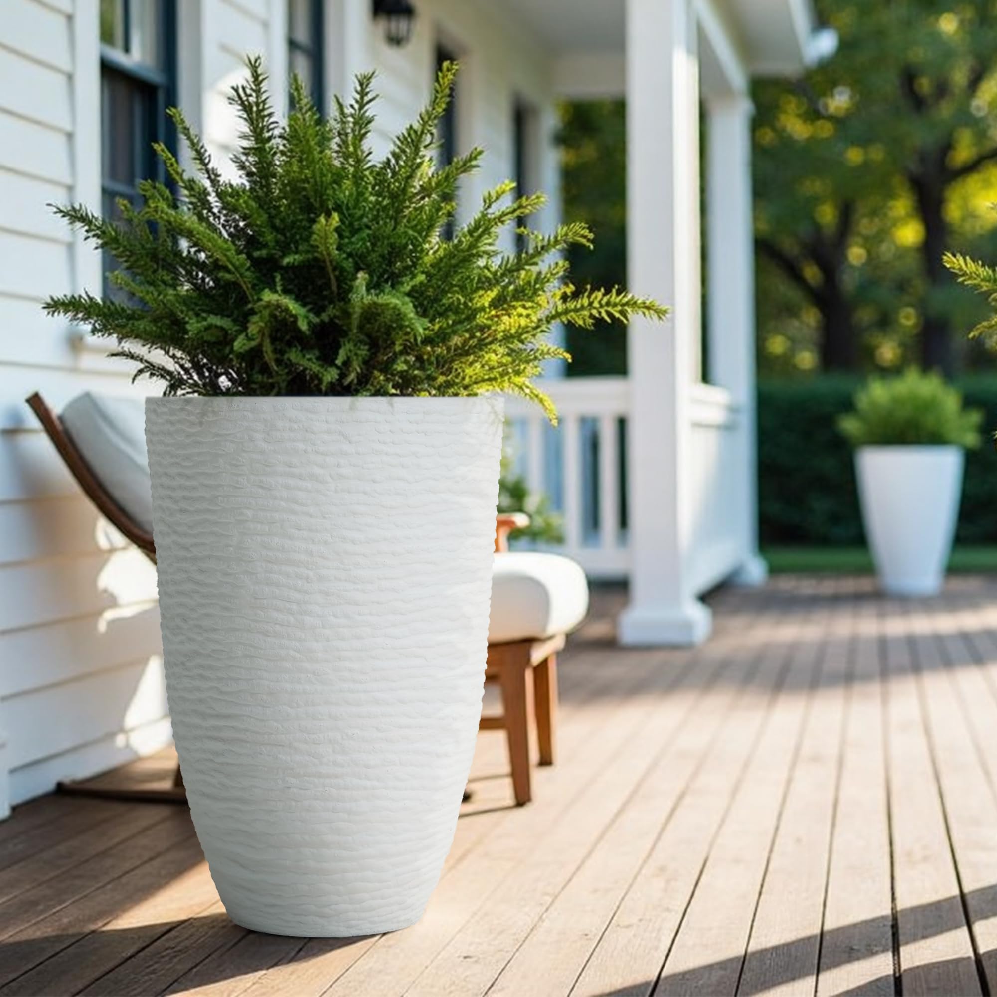 Worth Garden 2-pack planters create a balanced entry display.