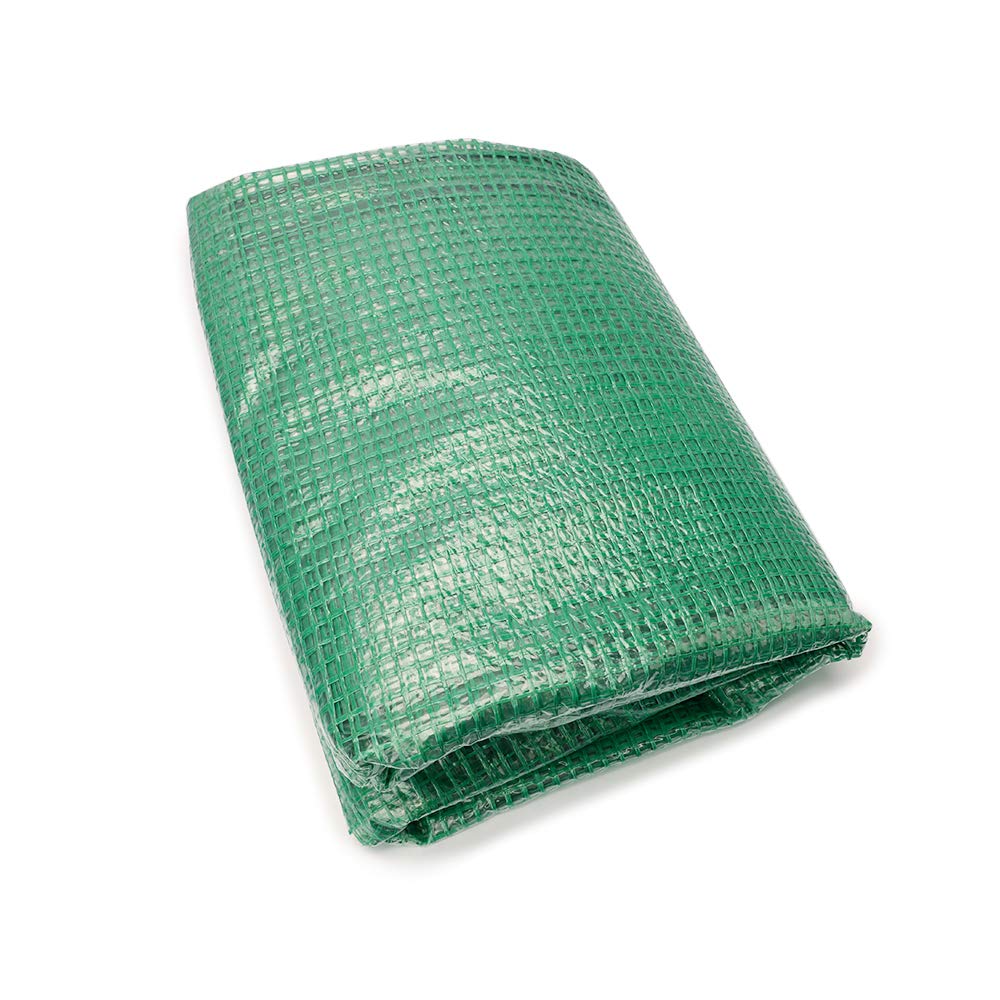 Worth Garden PE cover being installed on a mini greenhouse for easy setup