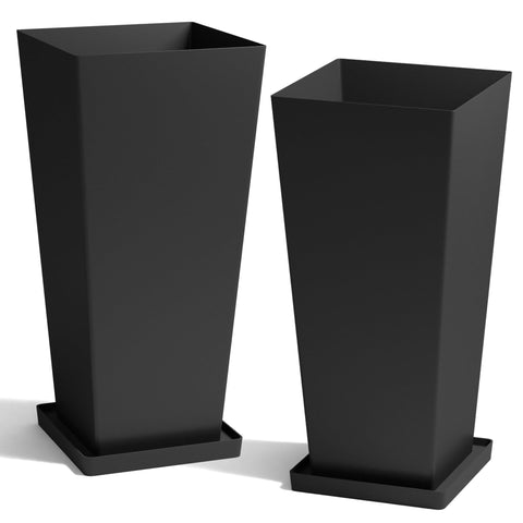 Worth Garden planter 28-inch tall on front porch with bold modern silhouette.