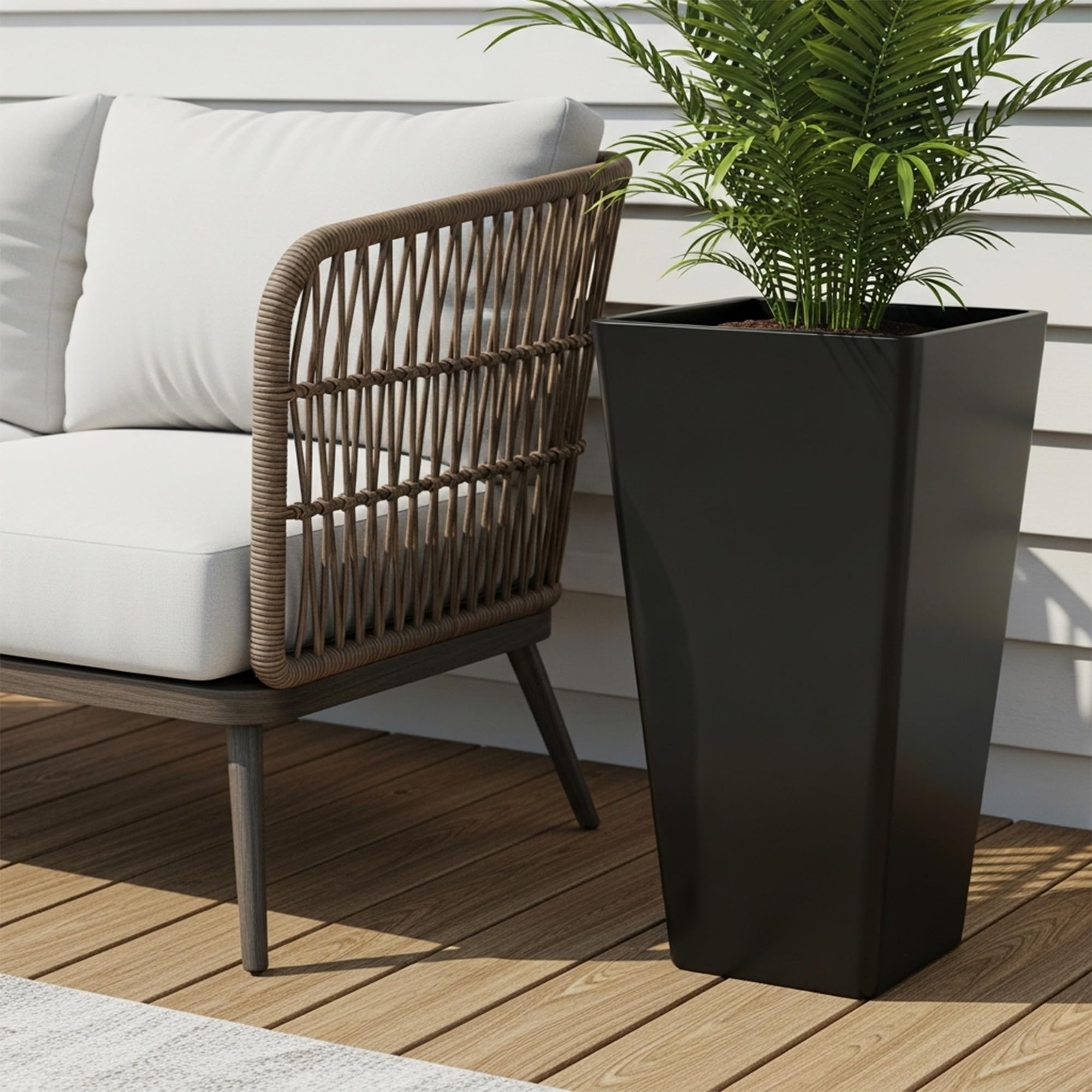 Worth Garden outdoors with flowers for a patio focal point
