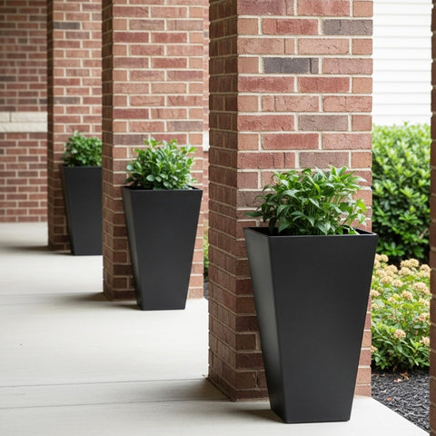 Worth Garden set of 2 planters on porch for balanced display