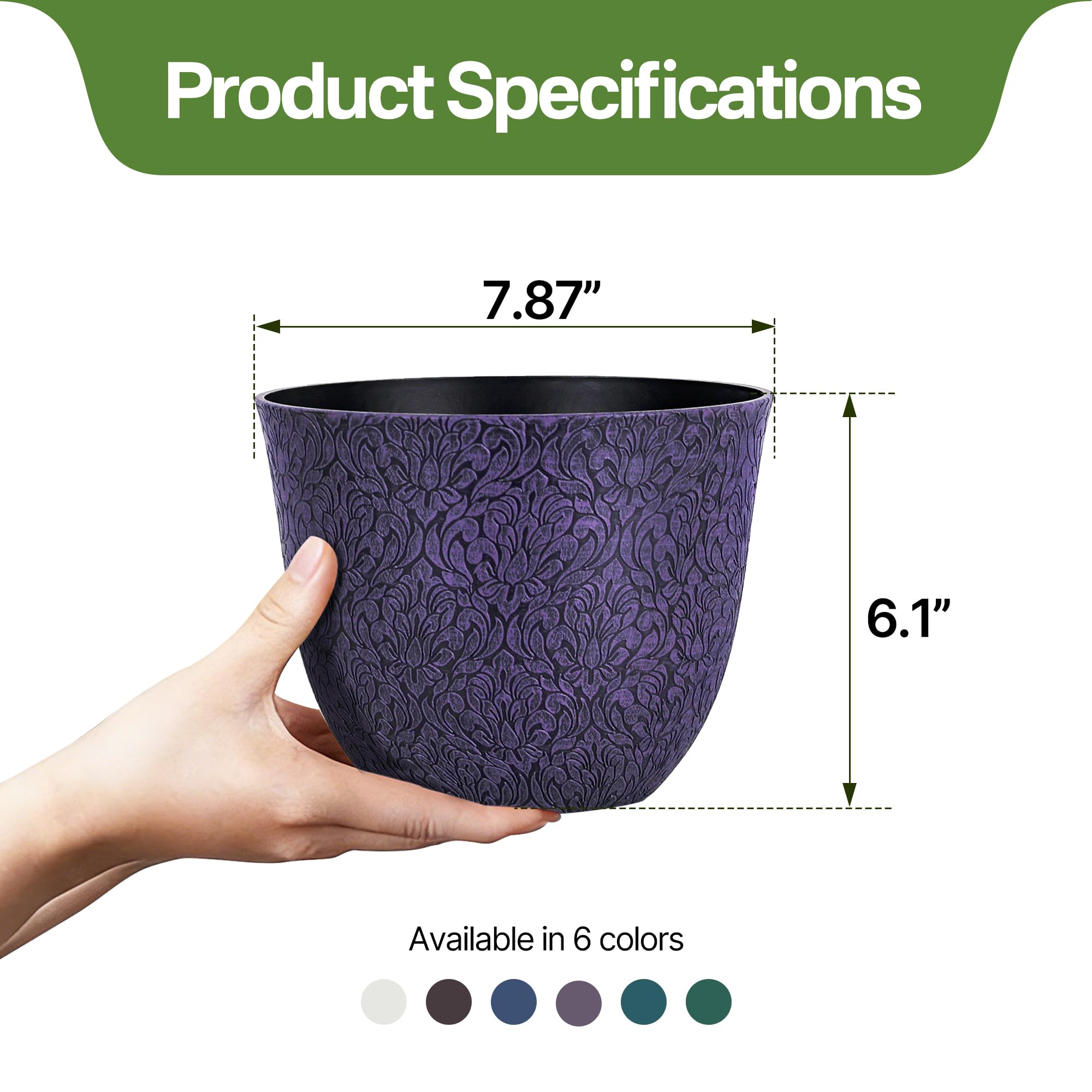 Worth Garden set of 6 pots for versatile indoor and outdoor arrangements.