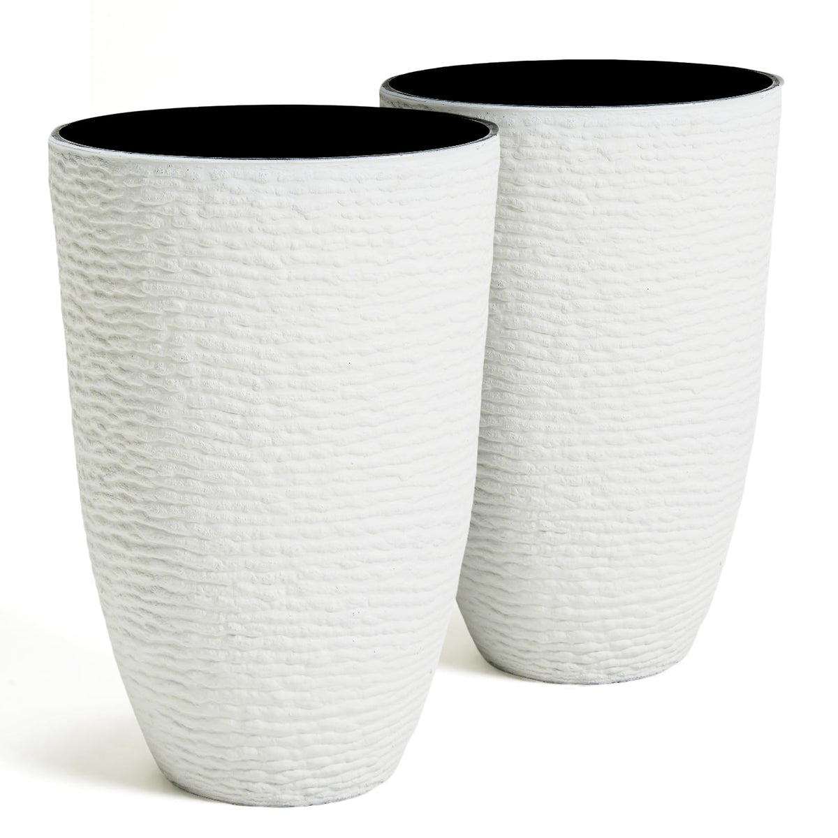 Worth Garden tall planter 21in white silhouette, ideal for porch display.