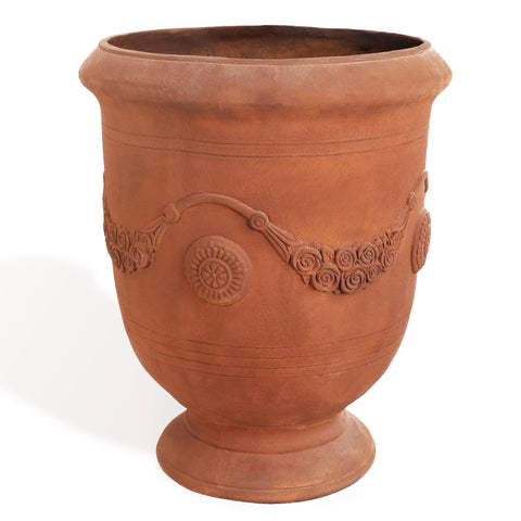 Worth Garden Urn Planter with a 14-inch diameter ideal for versatile indoor and outdoor displays.