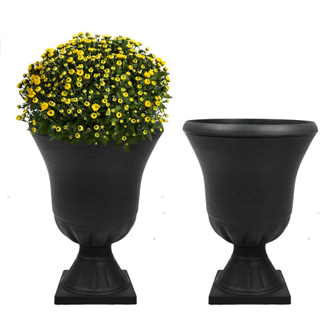 Worth Garden urn planter front view 22-inch enhances curb appeal for decks.