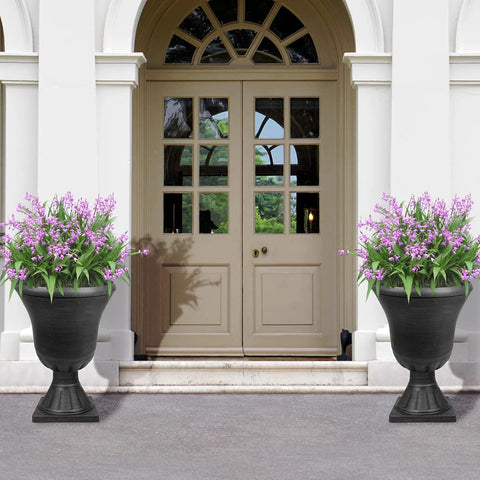 Worth Garden urn planter weather resistance suits indoor and outdoor spaces.