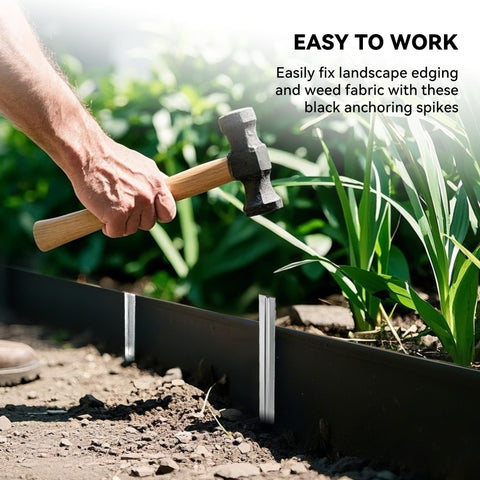 Worth Landscape Edging Stakes galvanized steel finish ensures durable outdoor use.