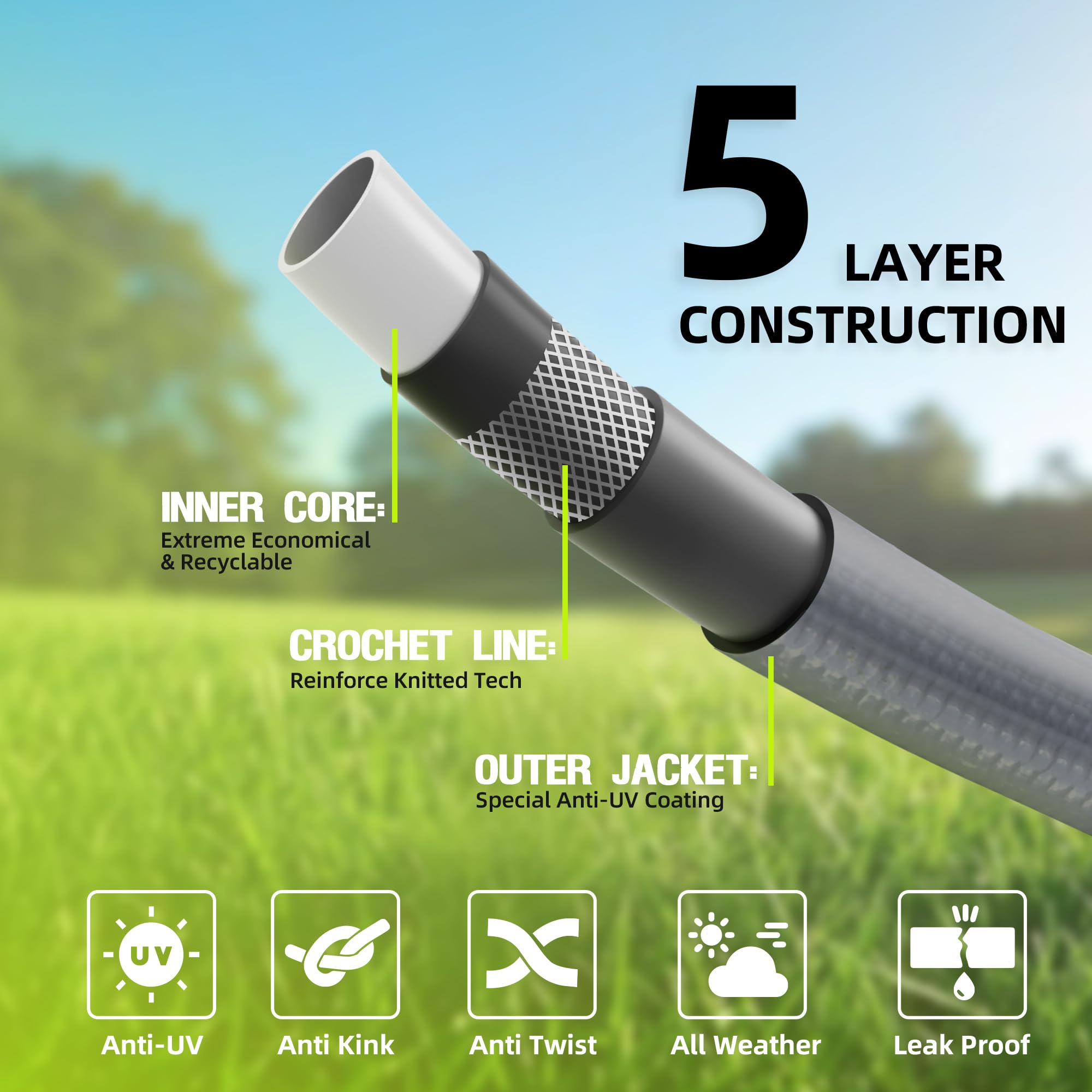 Worth Leader advanced material resists temperature stress for all-weather use.