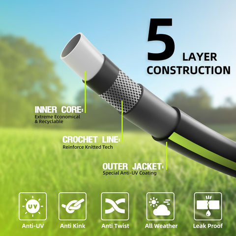 Worth Leader Short Garden Hose brass-aluminum fittings ensure leakproof connections