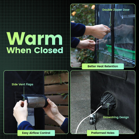 Worth Mini Greenhouse heavy-duty metal frame provides sturdy support