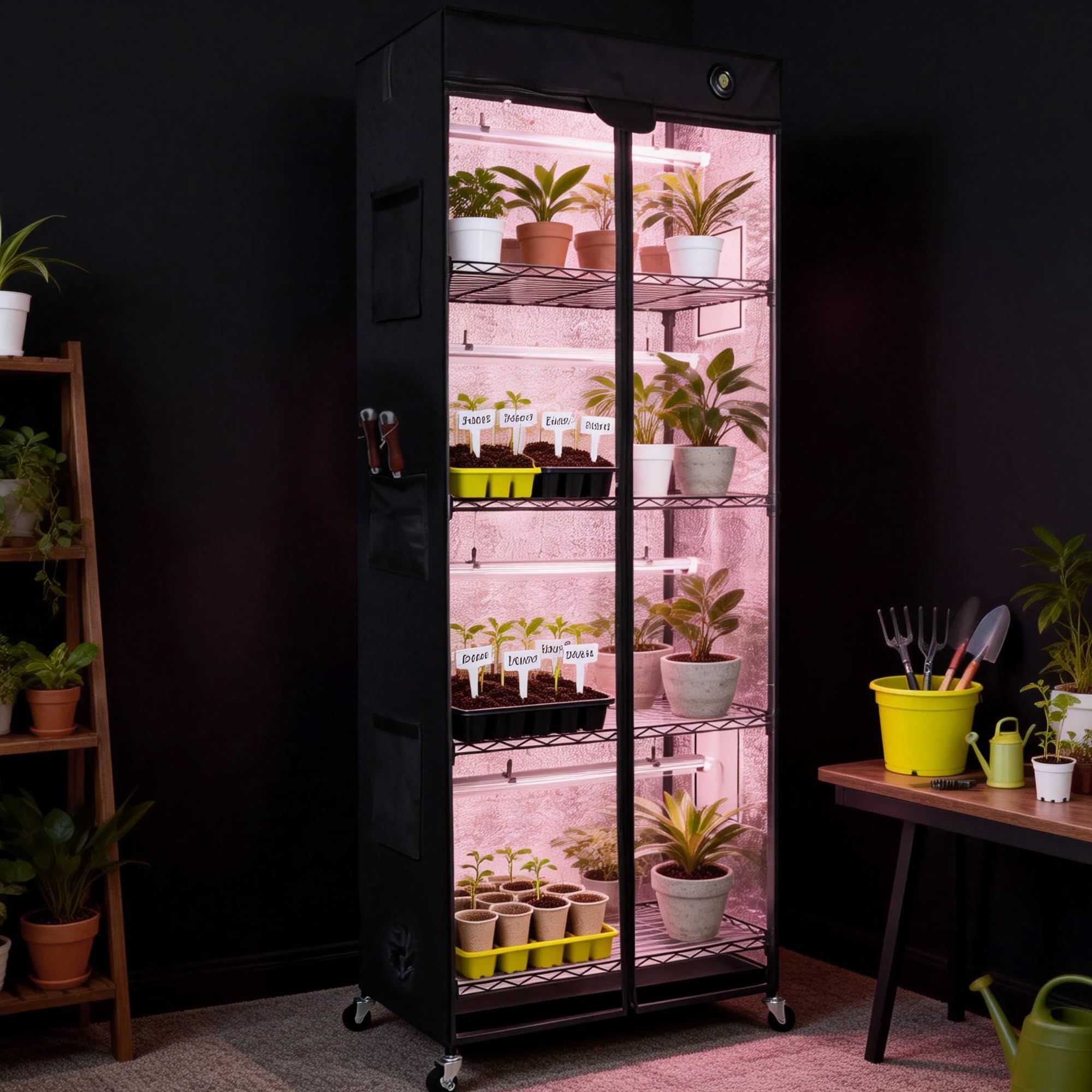Worth Mini Greenhouse leveling feet for stable placement