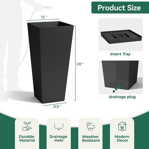 Worth Garden planter with bottom drainage hole supports efficient watering.