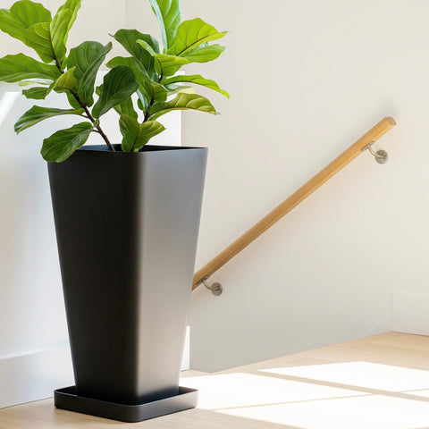 Worth planter close-up showing heavy-duty plastic finish for year-round use.