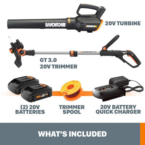 WORX 20V battery and charger setup compatible with Power Share