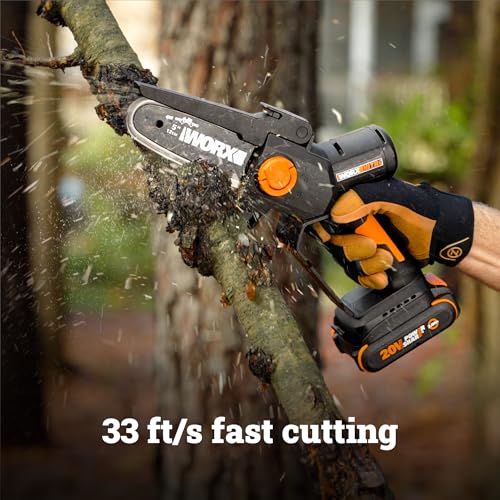 WORX 20V pruning saw auto lubrication preserves chain life